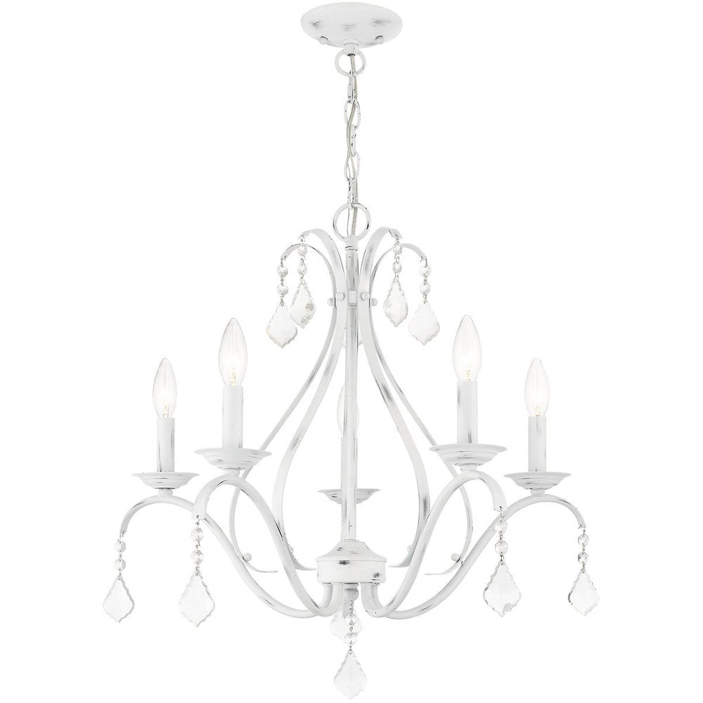 Five Light Dimmable Chandelier With Shades