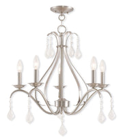 Five Light Dimmable Chandelier With Shades
