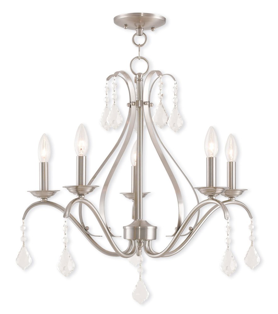 Five Light Dimmable Chandelier With Shades