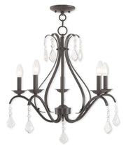 Five Light Dimmable Chandelier With Shades