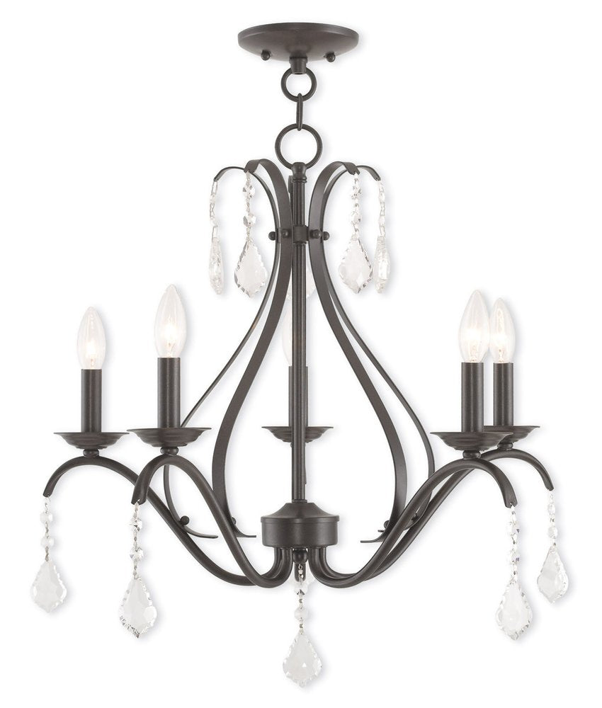 Five Light Dimmable Chandelier With Shades