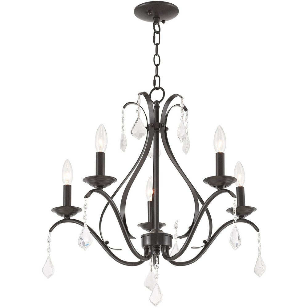 Five Light Dimmable Chandelier With Shades