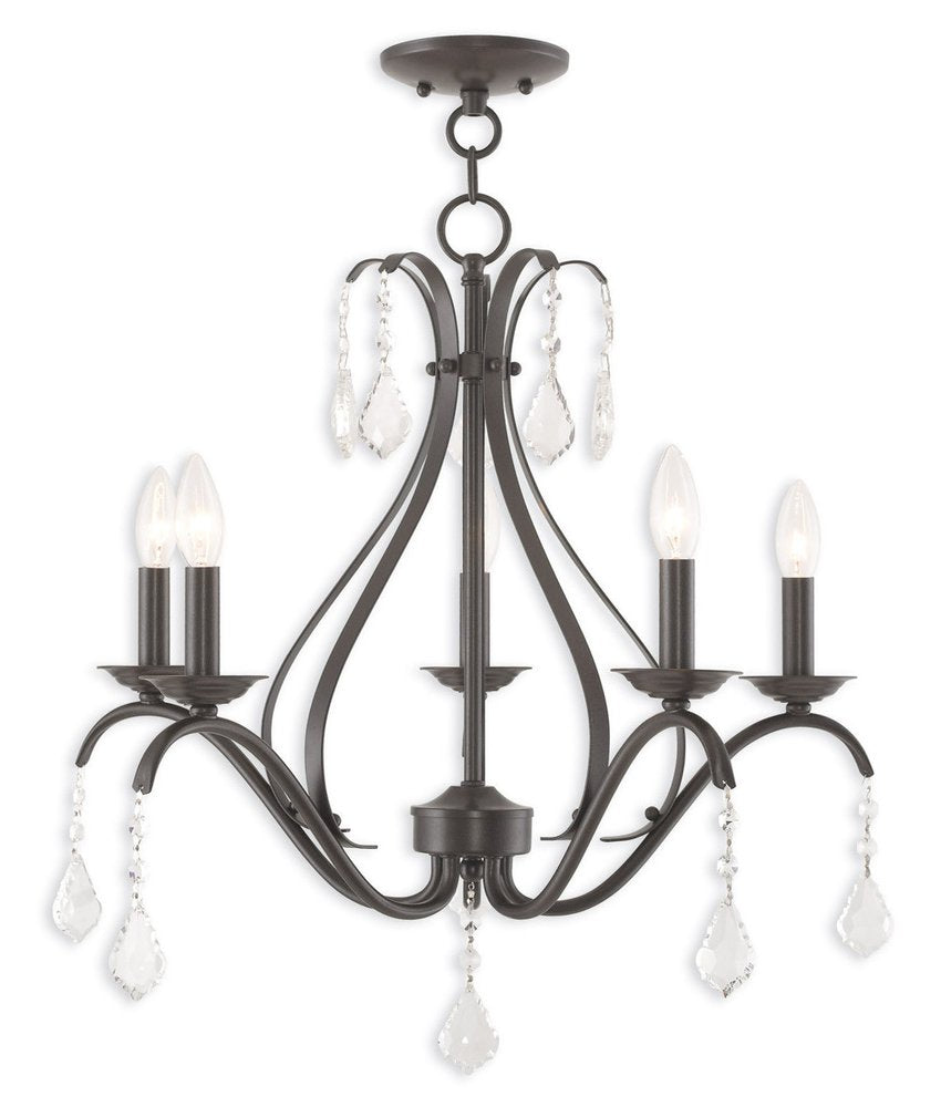 Five Light Dimmable Chandelier With Shades