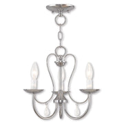 Silver Three Light Metal Dimmable Chandelier With Shades
