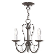 Three Light Dimmable Chandelier With Shades