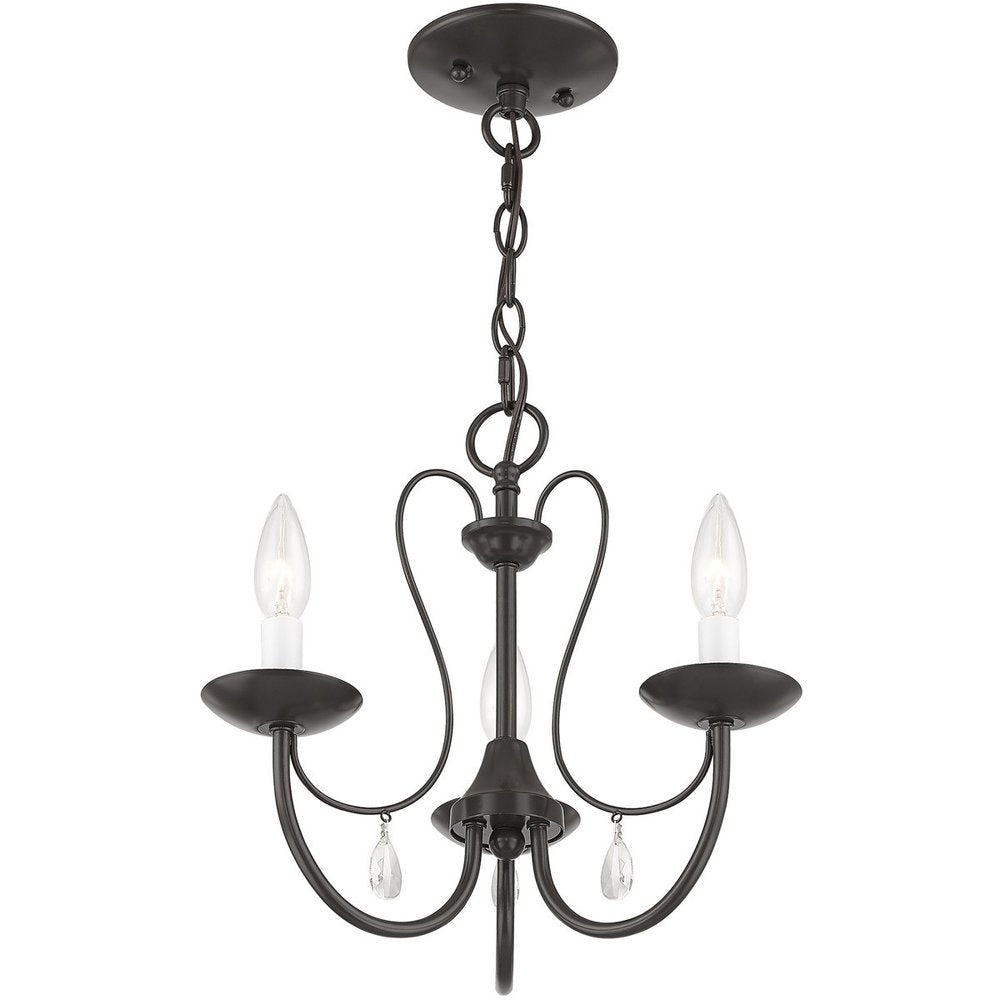 Three Light Dimmable Chandelier With Shades