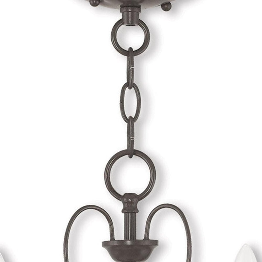 Bronze Three Light Metal Dimmable Chandelier With Shades
