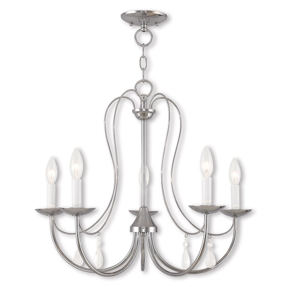 Five Light Dimmable Chandelier With Shades