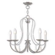 Five Light Dimmable Chandelier With Shades
