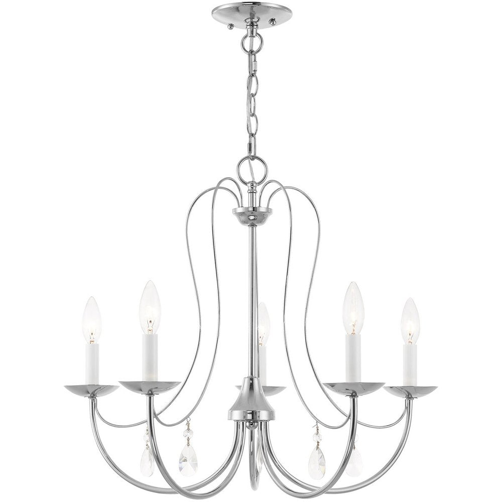Five Light Dimmable Chandelier With Shades