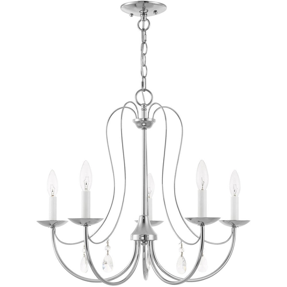 Five Light Dimmable Chandelier With Shades
