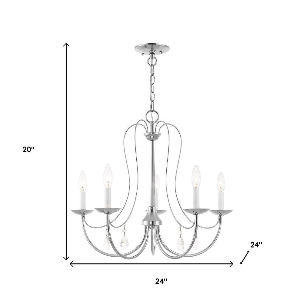 Five Light Dimmable Chandelier With Shades