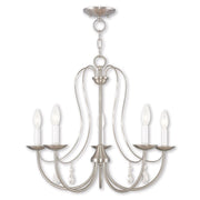 Five Light Dimmable Chandelier With Shades