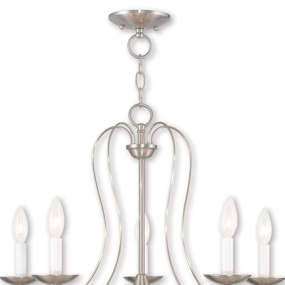 Five Light Dimmable Chandelier With Shades