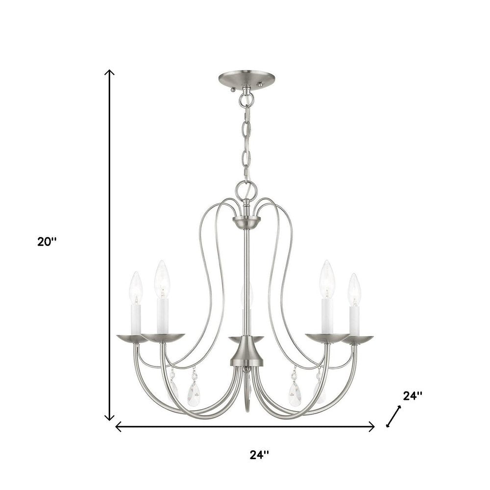 Five Light Dimmable Chandelier With Shades