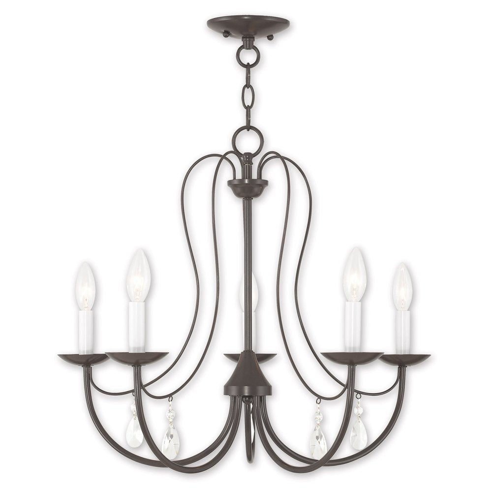 Five Light Dimmable Chandelier With Shades