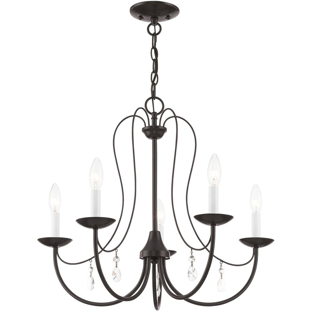 Five Light Dimmable Chandelier With Shades