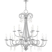 Silver Multi Light Metal Dimmable Chandelier With Shades