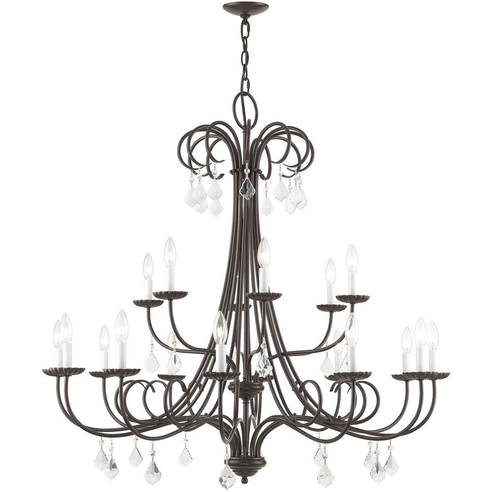 Bronze Multi Light Metal Dimmable Chandelier With Shades