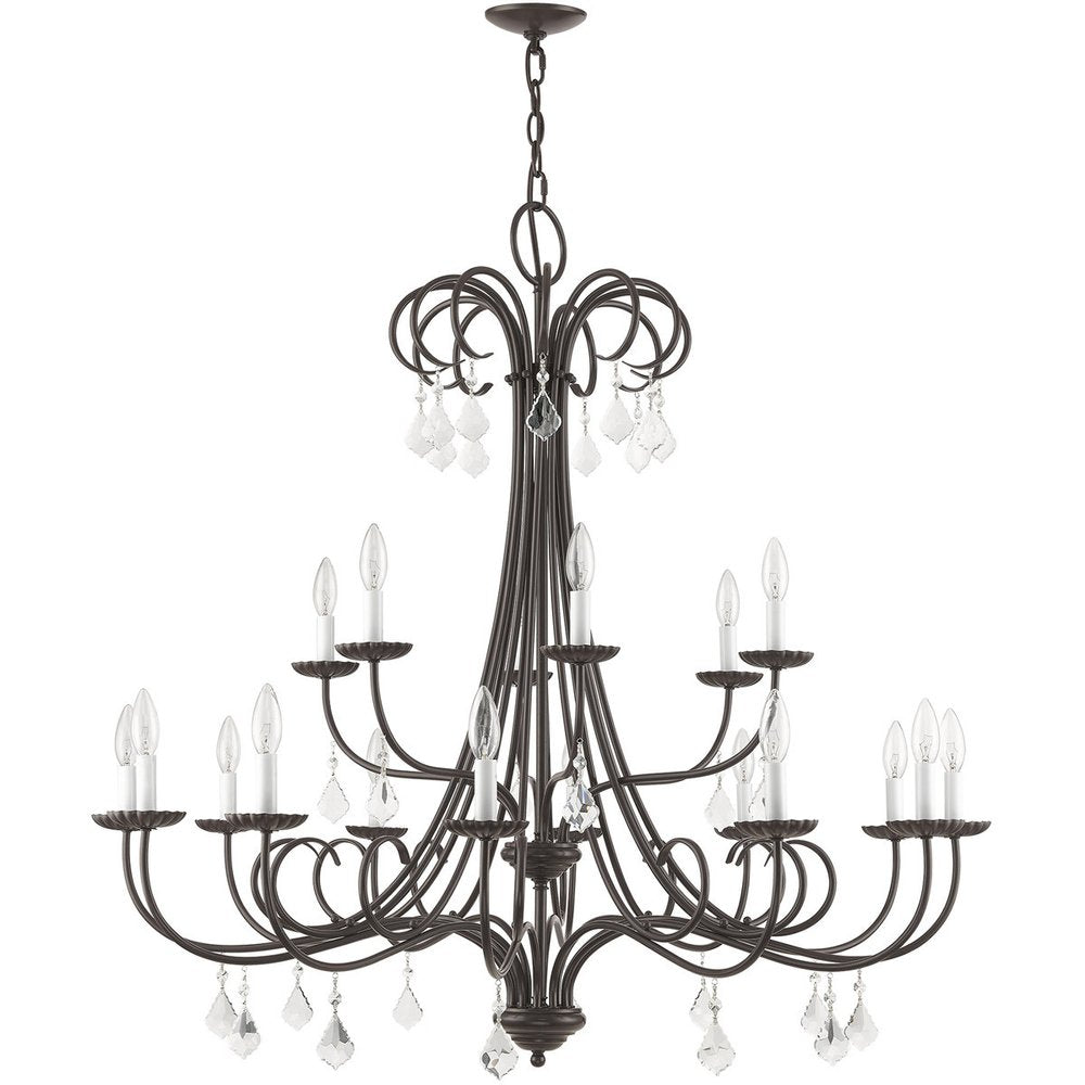 Bronze Multi Light Metal Dimmable Chandelier With Shades