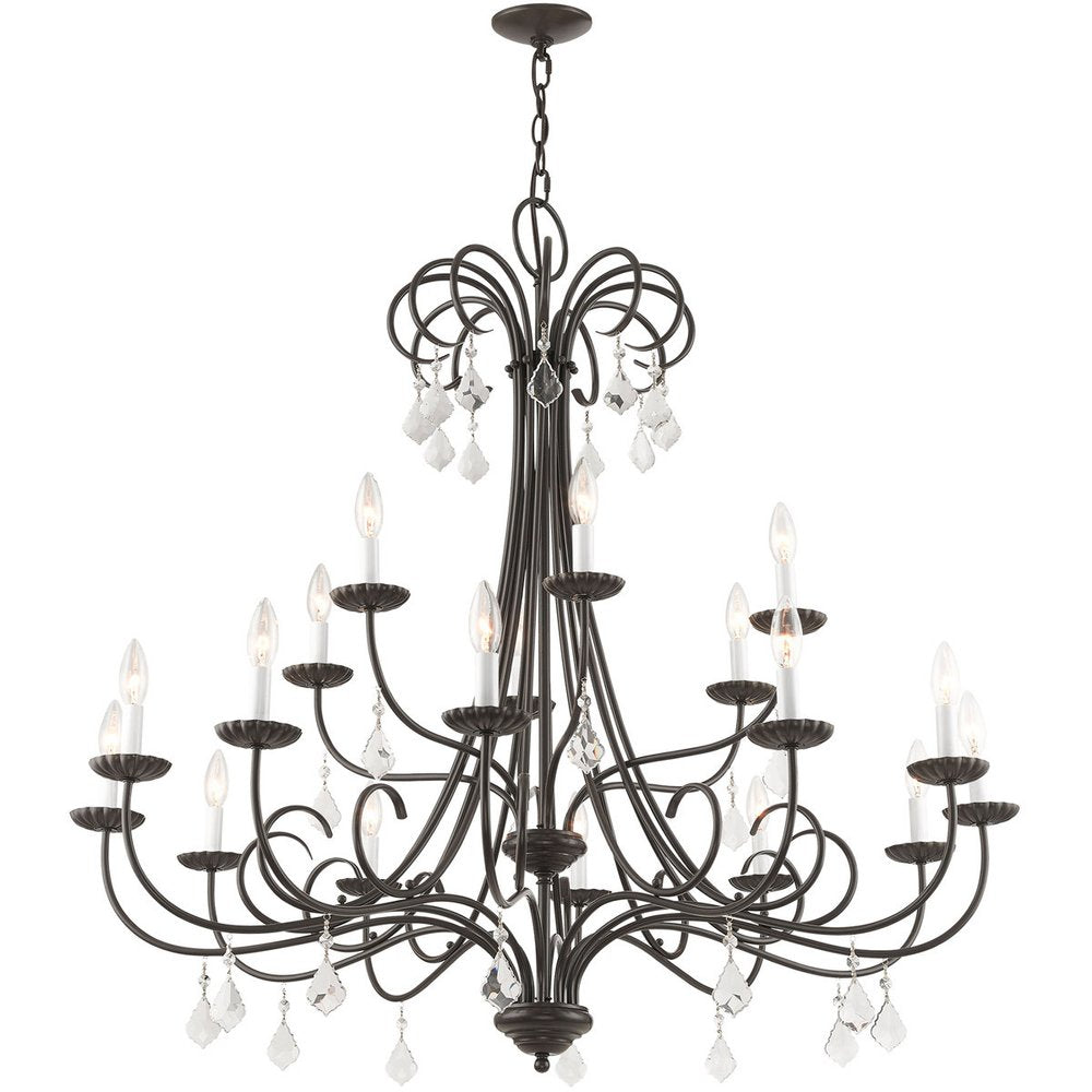 Bronze Multi Light Metal Dimmable Chandelier With Shades