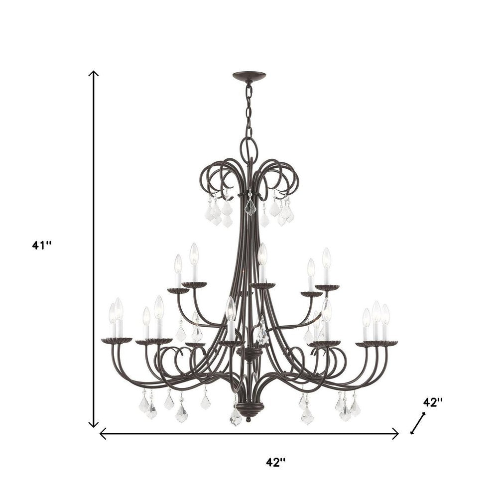 Bronze Multi Light Metal Dimmable Chandelier With Shades