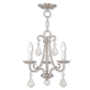 Nickel Three Light Metal Dimmable Chandelier With Shades