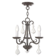 Bronze Three Light Metal Dimmable Chandelier With Shades