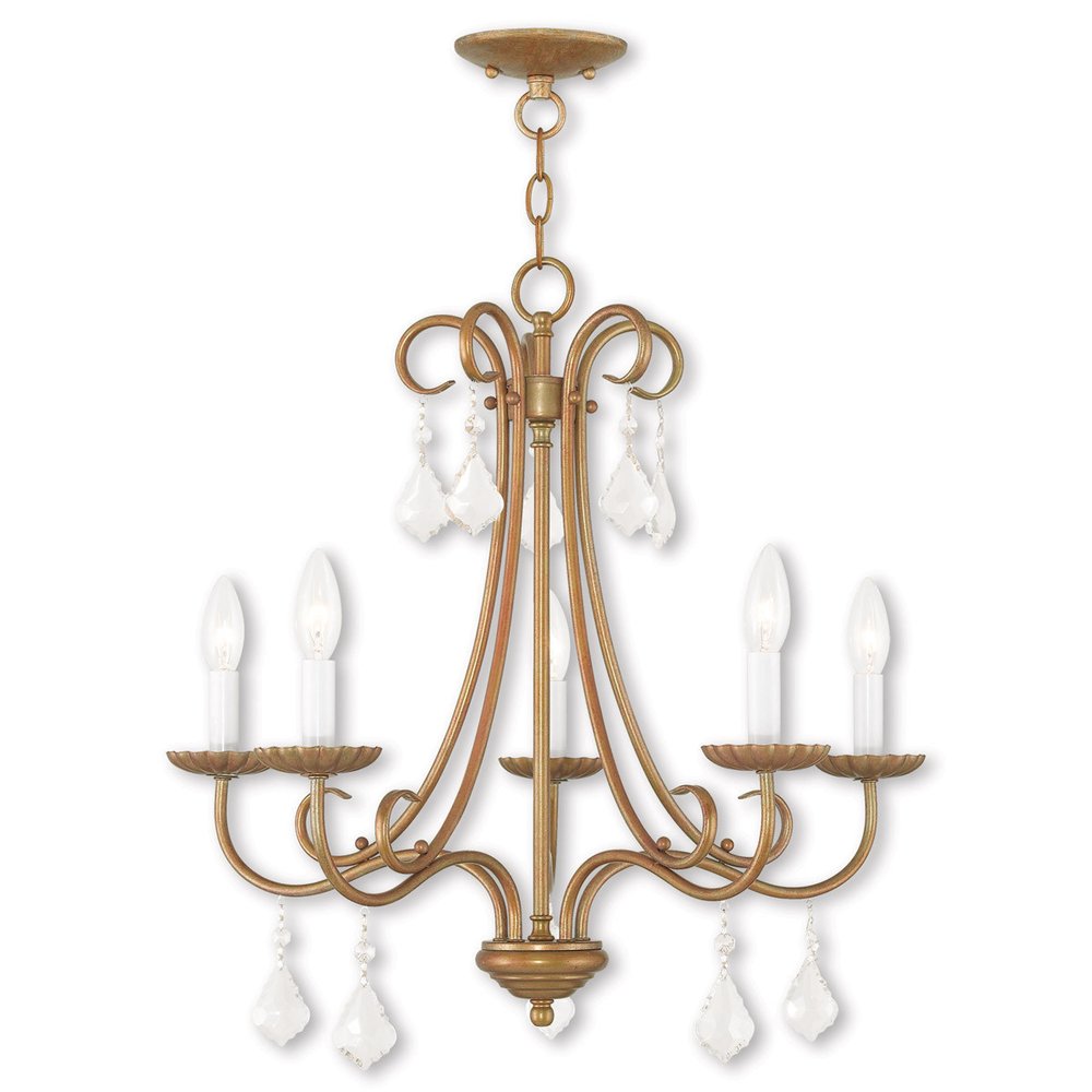 Five Light Dimmable Chandelier With Shades