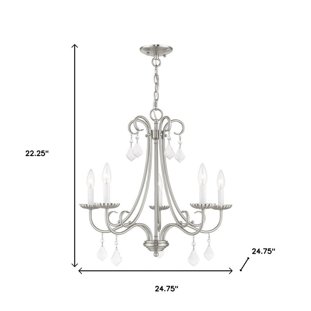Five Light Dimmable Chandelier With Shades
