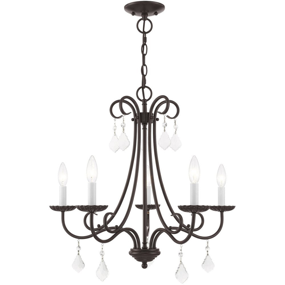 Five Light Dimmable Chandelier With Shades