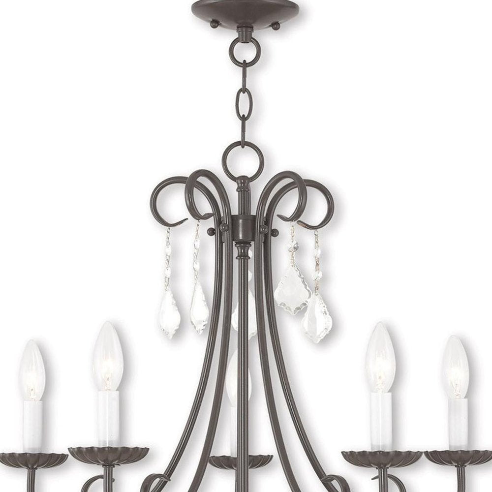 Five Light Dimmable Chandelier With Shades