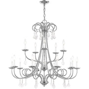 Silver Multi Light Metal Dimmable Chandelier With Shades