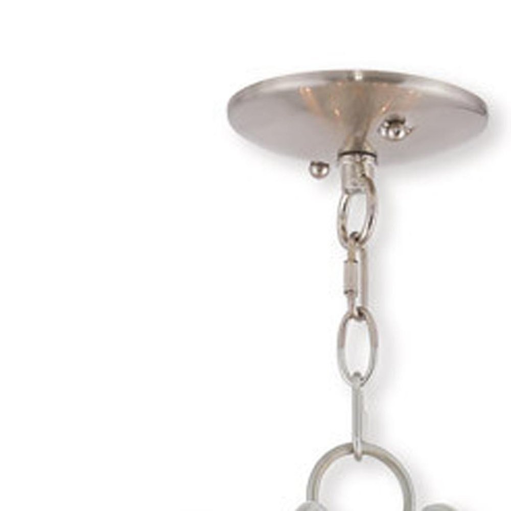 Nickel Multi Light Metal Dimmable Chandelier With Shades