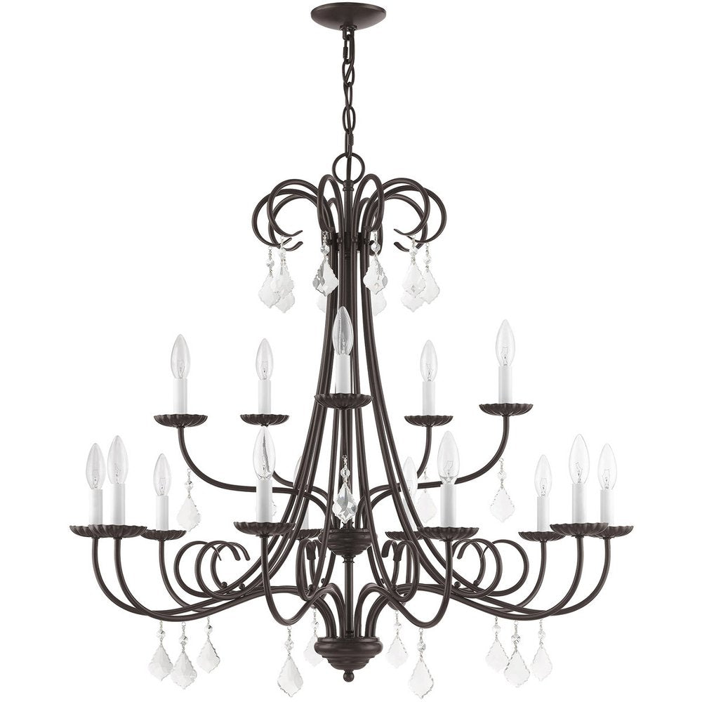 Bronze Multi Light Metal Dimmable Chandelier With Shades