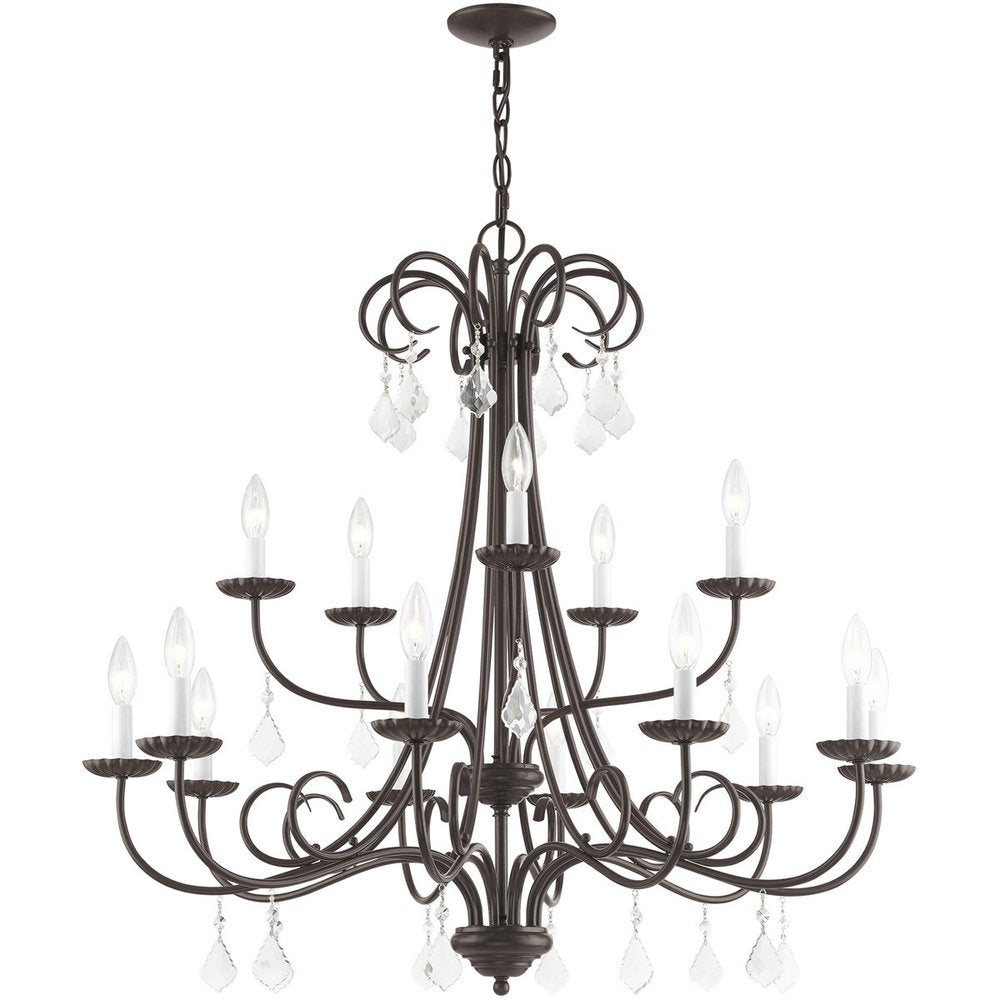 Bronze Multi Light Metal Dimmable Chandelier With Shades