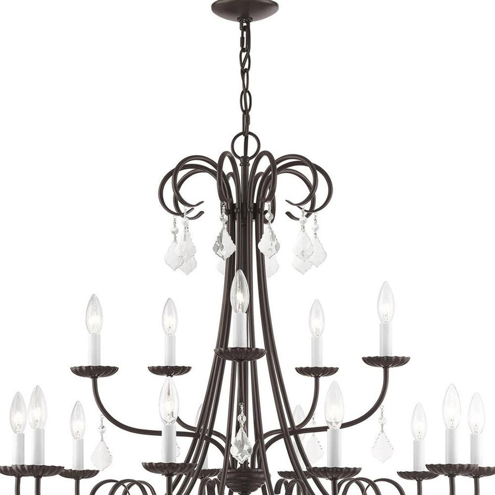 Bronze Multi Light Metal Dimmable Chandelier With Shades