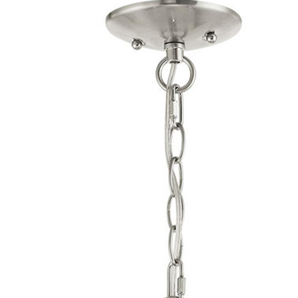 Nickel Three Light Metal Dimmable Chandelier With Shades