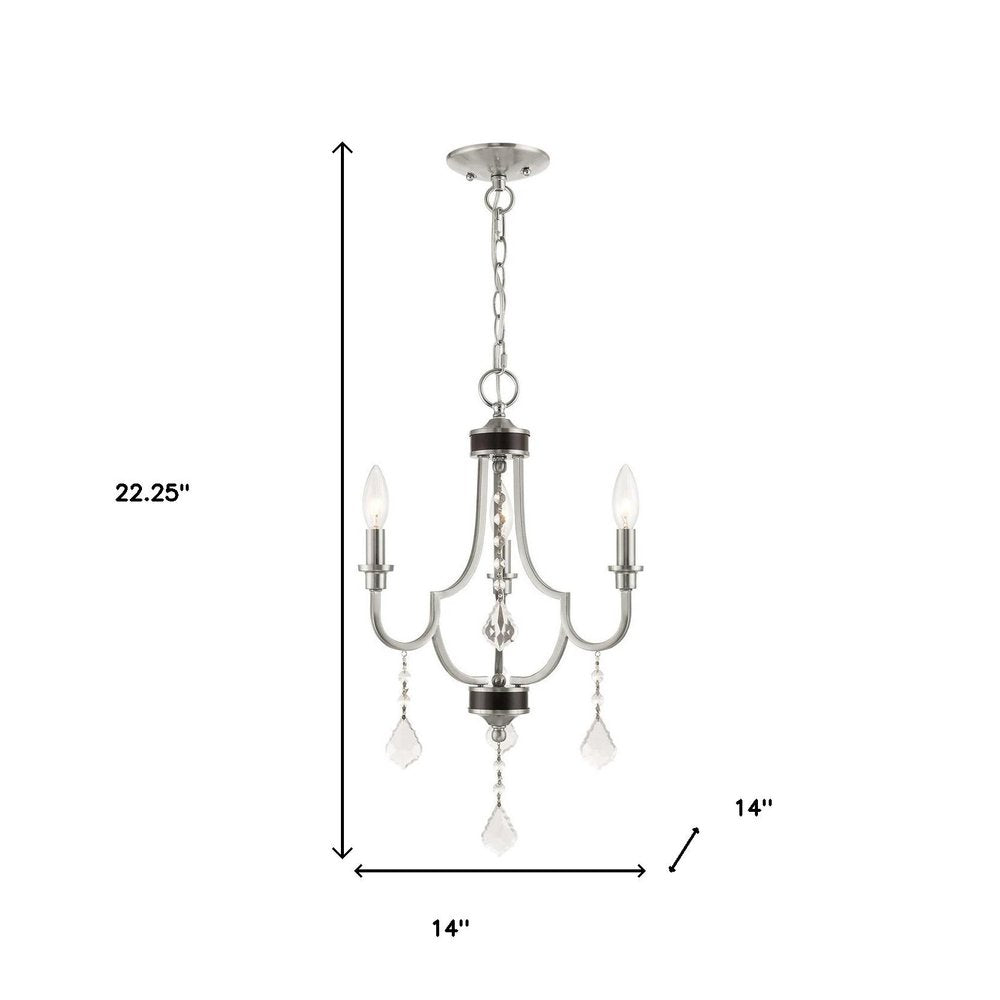 Three Light Dimmable Chandelier With Shades