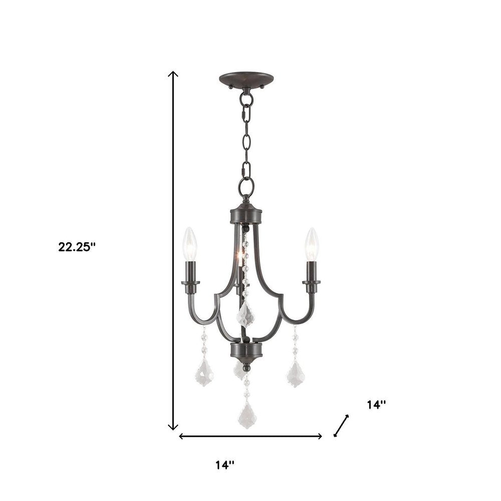 Three Light Dimmable Chandelier With Shades