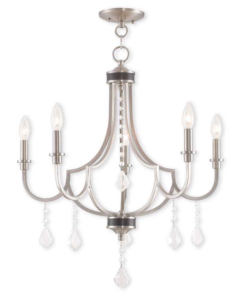 Five Light Dimmable Chandelier With Shades