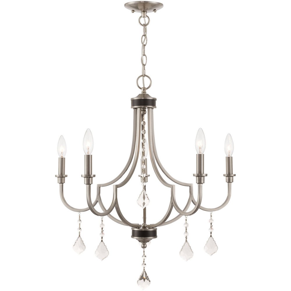 Five Light Dimmable Chandelier With Shades