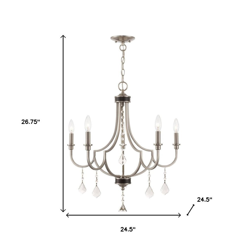 Five Light Dimmable Chandelier With Shades