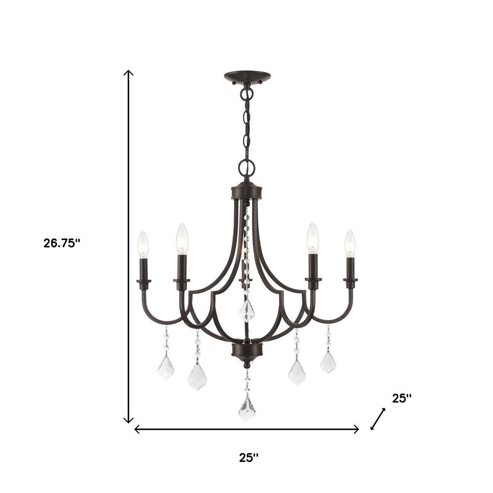 Five Light Dimmable Chandelier With Shades