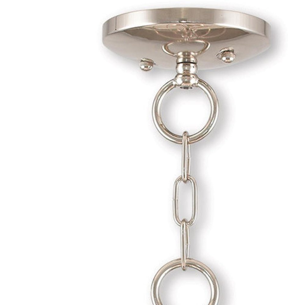 Nickel Three Light Metal Dimmable Chandelier With Shades