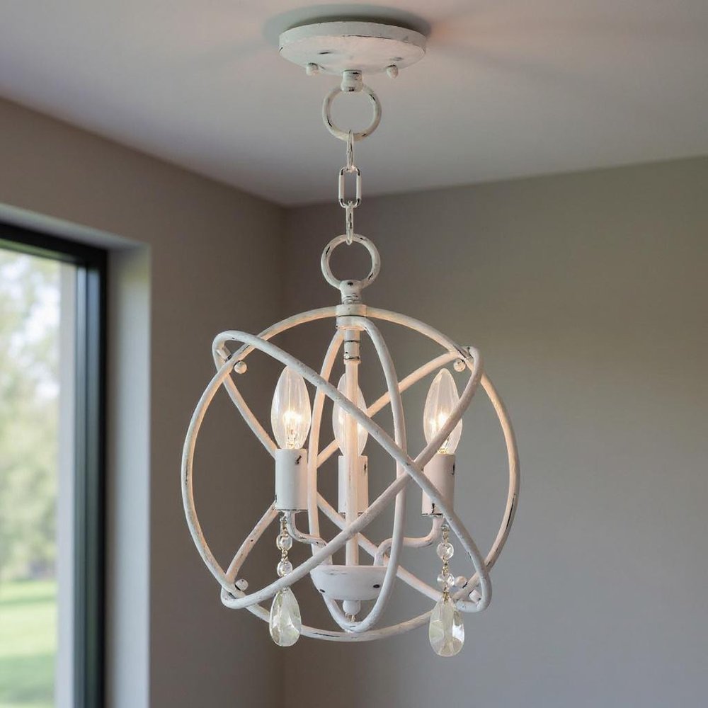 Three Light Dimmable Chandelier With Shades