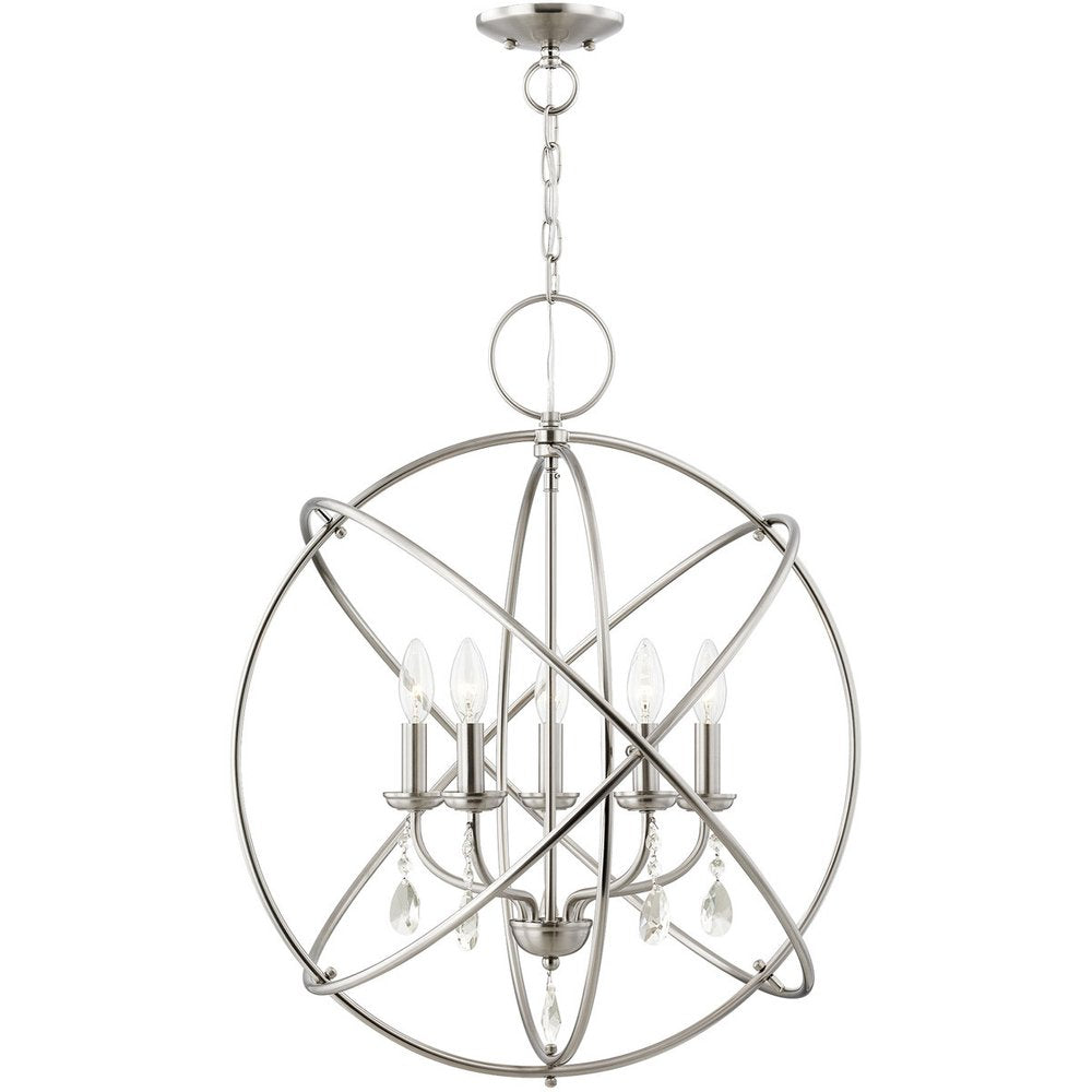 Five Light Dimmable Chandelier With Shades