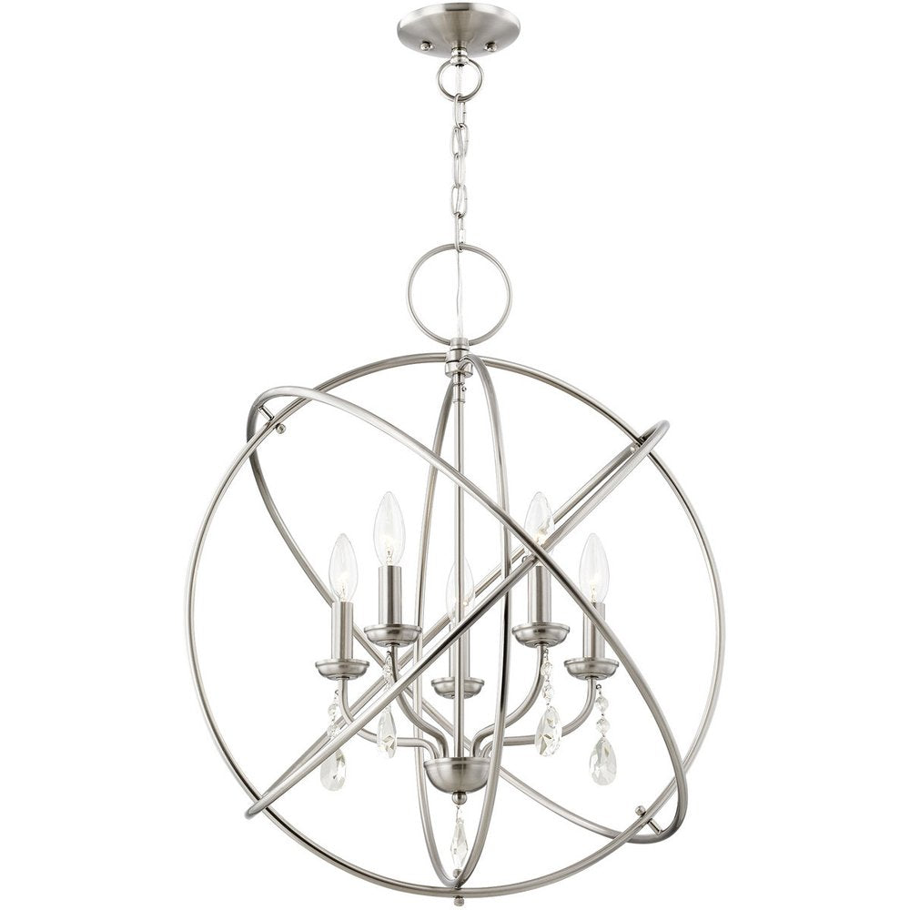 Five Light Dimmable Chandelier With Shades