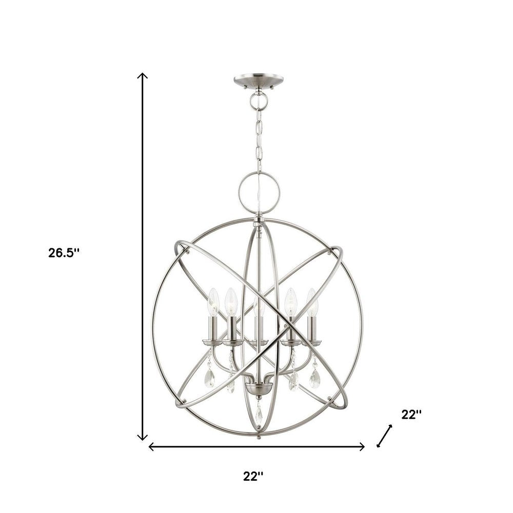 Five Light Dimmable Chandelier With Shades