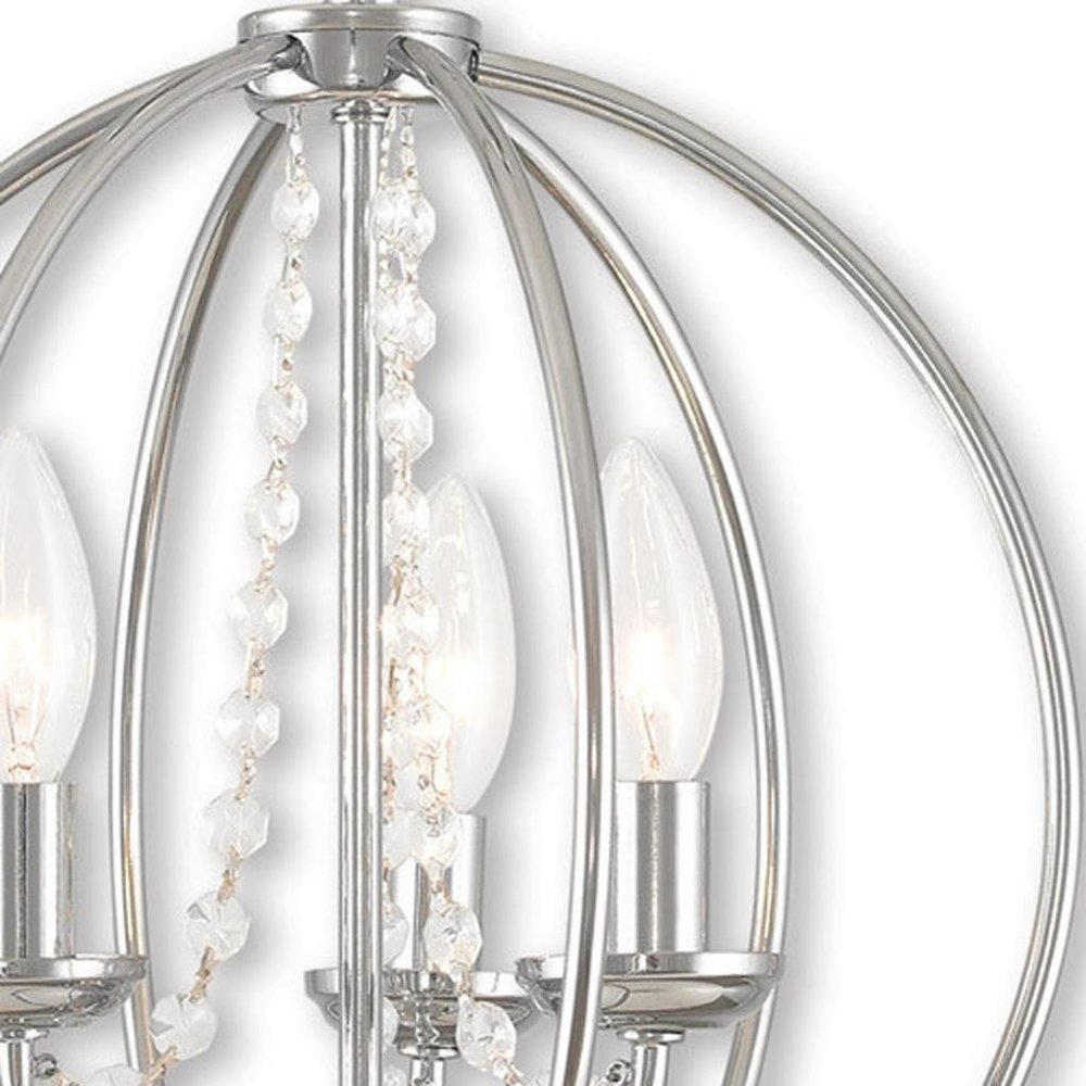 Three Light Dimmable Chandelier With Shades